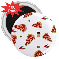 Pizza Pattern 3  Magnets (100 Pack) by Valentinaart