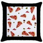 Pizza pattern Throw Pillow Case (Black) Front