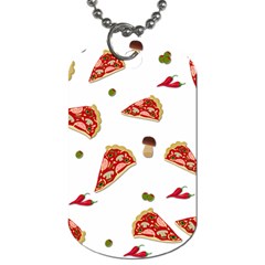 Pizza Pattern Dog Tag (one Side) by Valentinaart