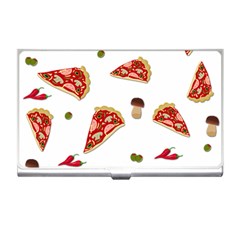 Pizza Pattern Business Card Holders by Valentinaart