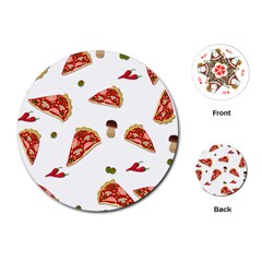 Pizza Pattern Playing Cards (round)  by Valentinaart