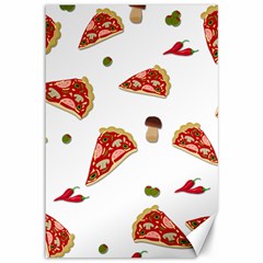 Pizza Pattern Canvas 12  X 18   by Valentinaart