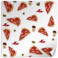 Pizza Pattern Canvas 16  X 16   by Valentinaart