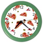 Pizza pattern Color Wall Clocks Front