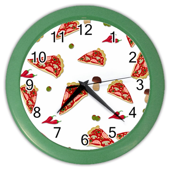 Pizza pattern Color Wall Clocks