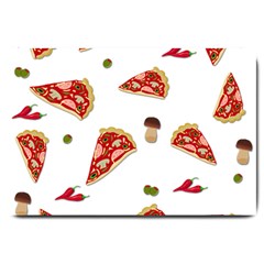 Pizza Pattern Large Doormat  by Valentinaart