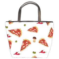 Pizza Pattern Bucket Bags by Valentinaart