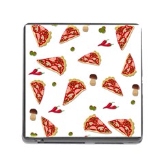 Pizza Pattern Memory Card Reader (square) by Valentinaart