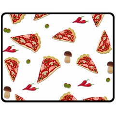 Pizza Pattern Fleece Blanket (medium)  by Valentinaart