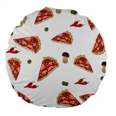 Pizza Pattern Large 18  Premium Round Cushions by Valentinaart