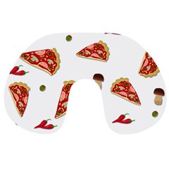 Pizza Pattern Travel Neck Pillows by Valentinaart