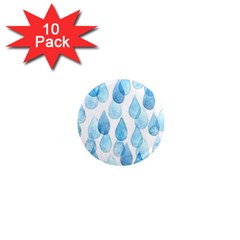 Rain Drops 1  Mini Magnet (10 Pack)  by Brittlevirginclothing