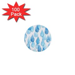 Rain Drops 1  Mini Buttons (100 Pack)  by Brittlevirginclothing