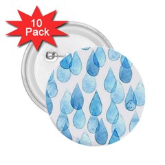 Rain Drops 2 25  Buttons (10 Pack)  by Brittlevirginclothing