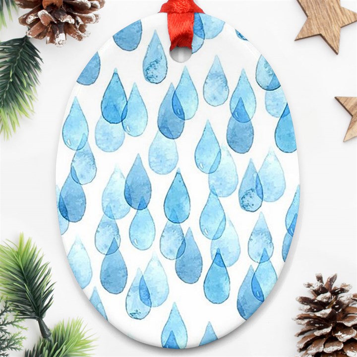 Rain drops Oval Ornament (Two Sides)