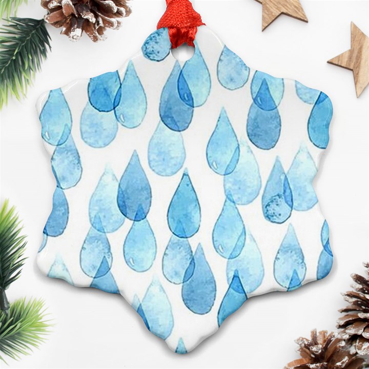 Rain drops Snowflake Ornament (Two Sides)