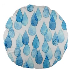 Rain Drops Large 18  Premium Round Cushions by Brittlevirginclothing