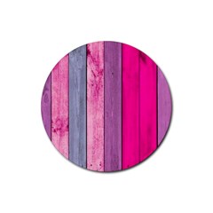 Pink Wood Rubber Round Coaster (4 Pack)  by Brittlevirginclothing