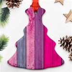 Pink wood Christmas Tree Ornament (Two Sides) Front