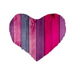 Pink wood Standard 16  Premium Flano Heart Shape Cushions Back