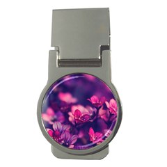 Blurry Flowers Money Clips (round)  by Brittlevirginclothing