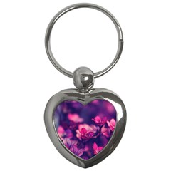 Blurry Flowers Key Chains (heart)  by Brittlevirginclothing