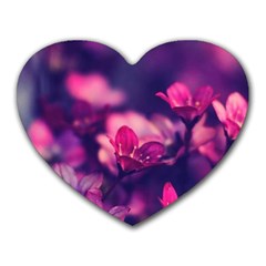 Blurry Flowers Heart Mousepads by Brittlevirginclothing