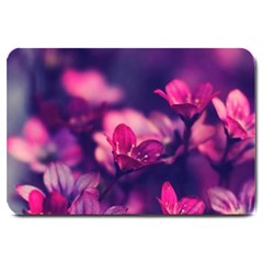 Blurry Flowers Large Doormat  by Brittlevirginclothing