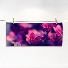 Blurry Flowers Hand Towel by Brittlevirginclothing