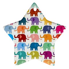 Cute Colorful Elephants Ornament (star) by Brittlevirginclothing