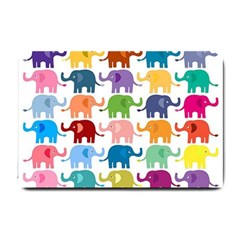 Cute Colorful Elephants Small Doormat  by Brittlevirginclothing