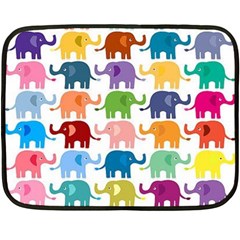 Cute Colorful Elephants Fleece Blanket (mini) by Brittlevirginclothing