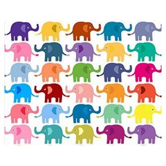 Cute Colorful Elephants Double Sided Flano Blanket (medium)  by Brittlevirginclothing