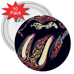 The Rolling Stones  3  Buttons (10 Pack)  by Brittlevirginclothing