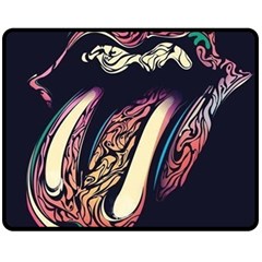 The Rolling Stones  Fleece Blanket (medium)  by Brittlevirginclothing