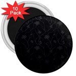 Dark silvered flower 3  Magnets (10 pack)  Front