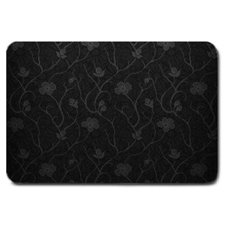 Dark silvered flower Large Doormat 