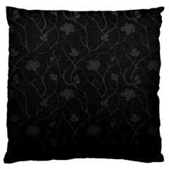 Dark Silvered Flower Large Cushion Case (one Side) by Brittlevirginclothing