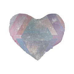 Pastel Crystal Standard 16  Premium Flano Heart Shape Cushions by Brittlevirginclothing