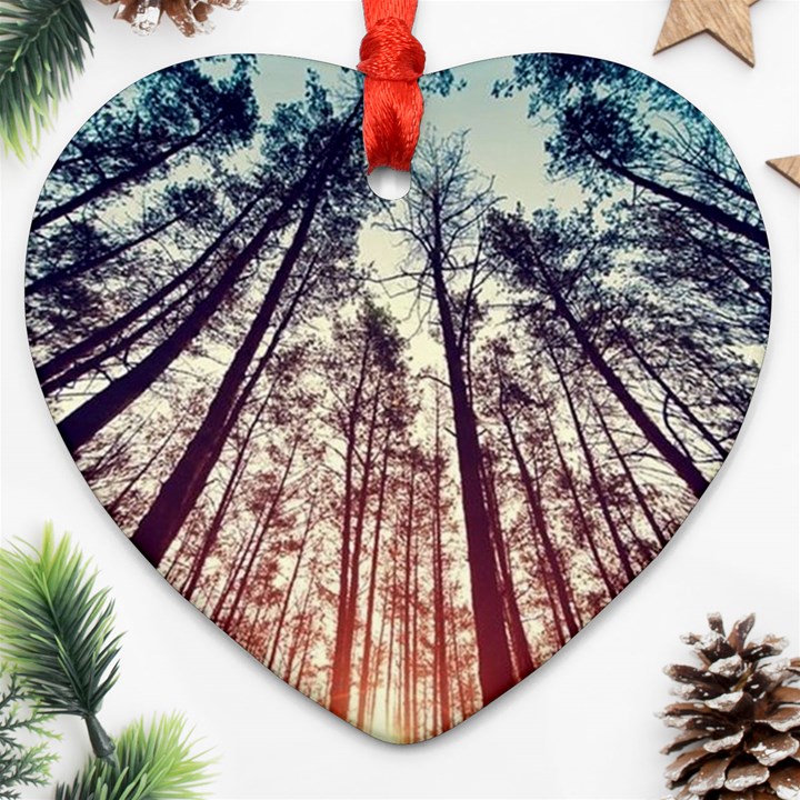 up view forest Heart Ornament (Two Sides)