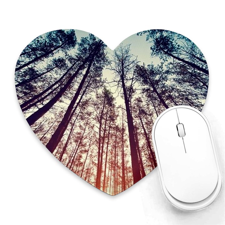 up view forest Heart Mousepads