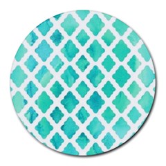 Blue Mosaic Round Mousepads by Brittlevirginclothing