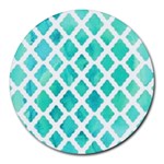 Blue mosaic Round Mousepads Front