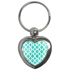 Blue Mosaic Key Chains (heart)  by Brittlevirginclothing