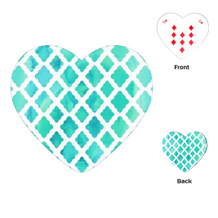 Blue mosaic Playing Cards (Heart) 