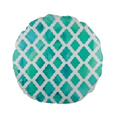 Blue Mosaic Standard 15  Premium Round Cushions by Brittlevirginclothing