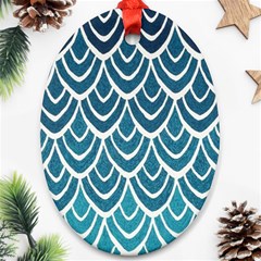 Blue Fish Scale Ornament (oval) by Brittlevirginclothing