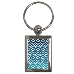 Blue Fish Scale Key Chains (rectangle)  by Brittlevirginclothing