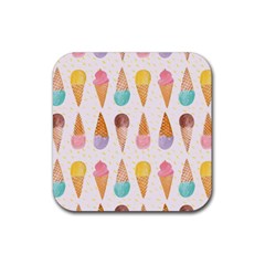 Cute Ice Cream Rubber Coaster (square)  by Brittlevirginclothing