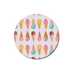 Cute Ice Cream Rubber Coaster (round)  by Brittlevirginclothing